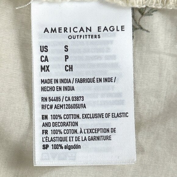 American Eagle Flutter Sleeve Eyelet Babydoll Peasant Blouse, Size Small - Picture 9 of 12